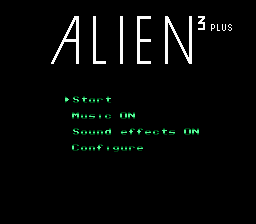 Alien 3 Plus Title Screen